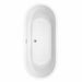 Juliette 71 Inch Freestanding Acrylic White Bathtub With Polished Chrome Trim and Matte Black Faucet Top View