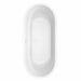 Juliette 71 Inch Freestanding Acrylic White Bathtub With Shiny White Trim and Matte Black Faucet Top View