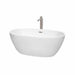 Juno 59" Freestanding Acrylic Bathtub With Brushed Nickel Trim Top Front View