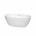 Juno 59" Freestanding Acrylic White Bathtub With Shiny White Trim No Faucet Top Front View