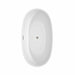 Juno 59 Inch Freestanding Acrylic White Bathtub With Brushed Nickel Trim No Faucet Top View