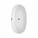 Juno 59 Inch Freestanding Acrylic White Bathtub With Matte Black Trim No Faucet Top View