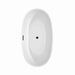 Juno 59 Inch Freestanding Acrylic White Bathtub With Matte Black Trim Top View