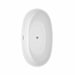 Juno 59 Inch Freestanding Acrylic White Bathtub With Polished Chrome Trim No Faucet Top View