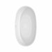 Juno 59 Inch Freestanding Acrylic White Bathtub With Shiny White Trim and Matte Black Faucet Top View