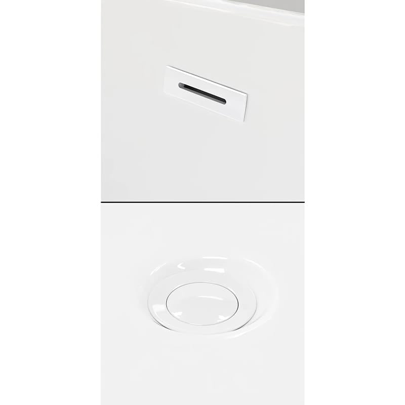 Juno 63" Freestanding Acrylic Matte White Bathtub With Shiny White Trim and Brushed Gold Faucet Pop Up Drain and Overflow-Plate