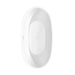 Juno 63 Inch Freestanding Acrylic Matte White Bathtub With Shiny White Trim and Brushed Gold Faucet Top View