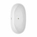 Juno 63 Inch Freestanding Acrylic White Bathtub With Brushed Nickel Trim No Faucet Top View
