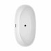 Juno 63 Inch Freestanding Acrylic White Bathtub With Matte Black Trim Top View