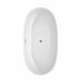 Juno 63 Inch Freestanding Acrylic White Bathtub With Polished Chrome Trim and Matte Black Faucet Top View