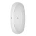 Juno 67 Inch Freestanding Acrylic White Bathtub With Brushed Nickel Trim Top View