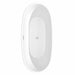 Juno 71 Inch Freestanding Acrylic Matte White Bathtub With Polished Chrome Trim and Matte Black Faucet Top View