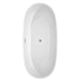 Juno 71 Inch Freestanding Acrylic White Bathtub With Brushed Nickel Trim Top View