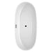 Juno 71 Inch Freestanding Acrylic White Bathtub With Matte Black Trim Top View