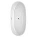 Juno 71 Inch Freestanding Acrylic White Bathtub With Polished Chrome Trim and Brushed Gold Faucet Top View