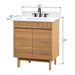 Kayla 30 Single Vanity Natural Teak in Cala White Engineered Stone Dimension