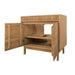Kayla 36 inch Single Vanity Natural Teak Cabinet Only Open Drawer