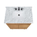 Kayla 36 Single Vanity Natural Teak in Carrara White Marble