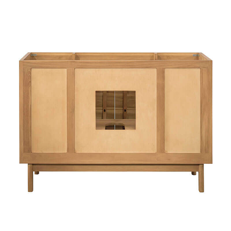 Kayla 48 inch Single Vanity Natural Teak Cabinet Only Back View