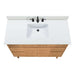 Kayla 48 Single Vanity Natural Teak in Cala White Engineered Stone
