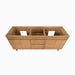 Kayla 72 inch Double Vanity Natural Teak Cabinet Only Top View