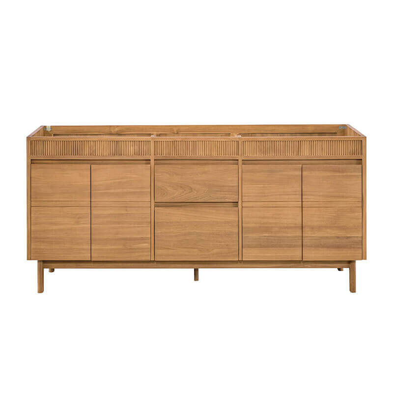 Kayla 72 inch Double Vanity Natural Teak Cabinet Only