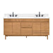 Kayla 72 inch Double Vanity Natural Teak Cala White Engineered Stone
