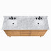 Kayla 72 inch Double Vanity Natural Teak Carrara White Marble