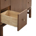 Kenzo 47 Single Sink Bathroom Vanity with Dual Mount Option Walnut in White Solid Corner View Drawer