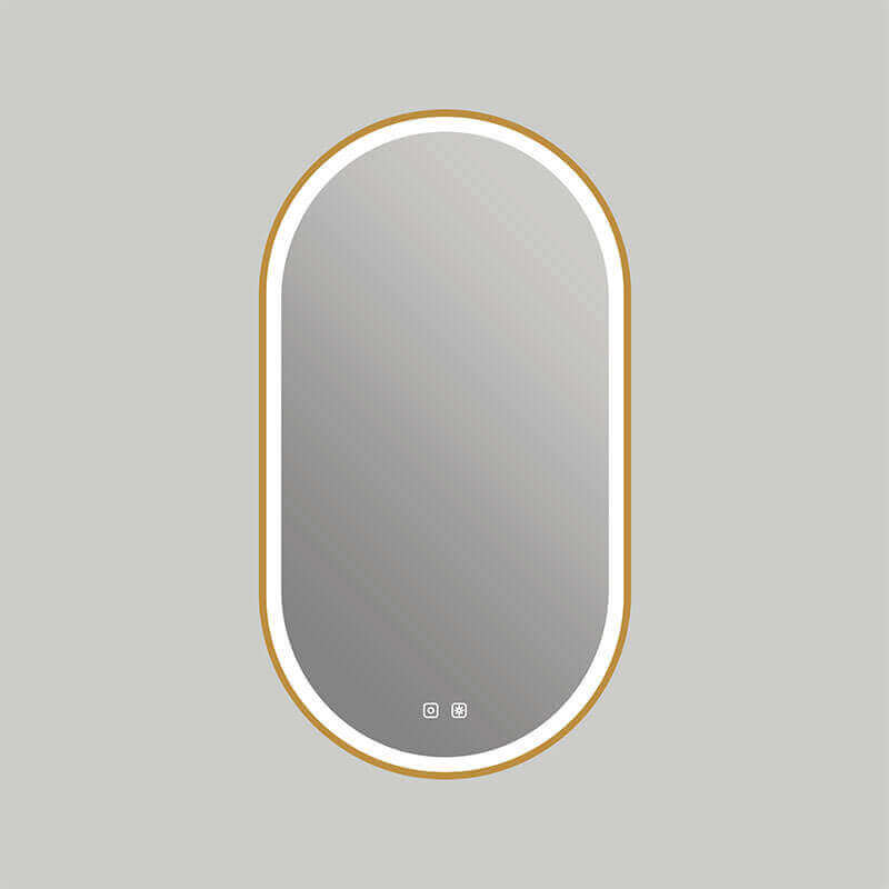 Kiara Led Mirror Brushed Bronze Front View