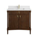 Kinnsden 36 Single Vanity Sable Oak in Single Hole Faucet White Zeus Silestone Top & Backsplash Front View