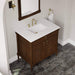 Kinnsden 36 Single Vanity Sable Oak in White Zeus Silestone Top