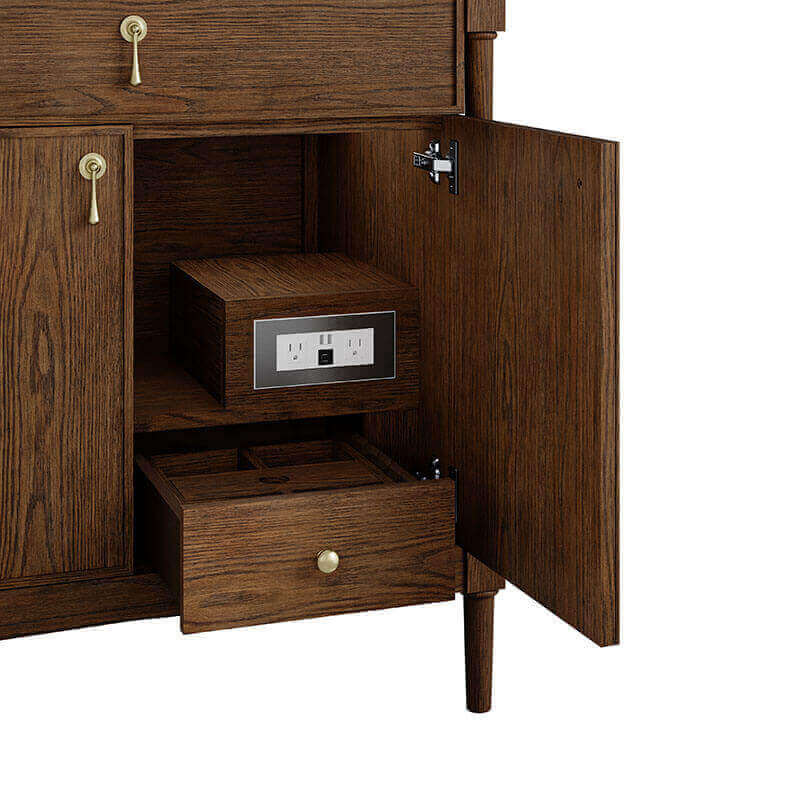 Kinnsden 36" Single Vanity Sable Oak Integrated Outlet