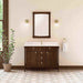 Kinnsden 48 Single Vanity Sable Oak in Single Hole Faucet White Zeus Silestone Top & Backsplash Front View