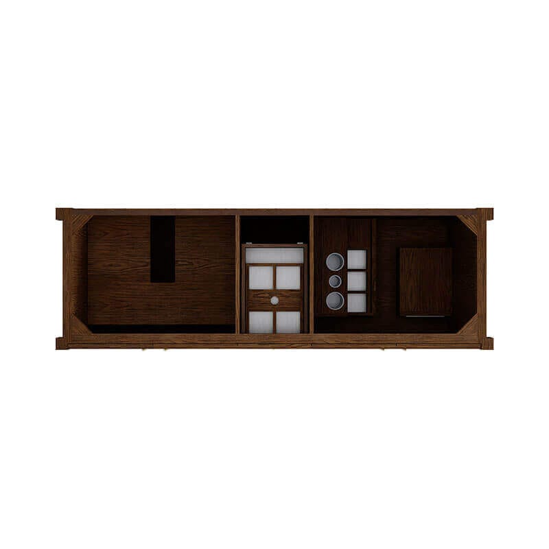 Kinnsden 72 Inch Single Vanity Sable Oak Cabinet Only Top View