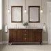 Kinnsden 72 Single Vanity Sable Oak in Carrara Marble Top Front View