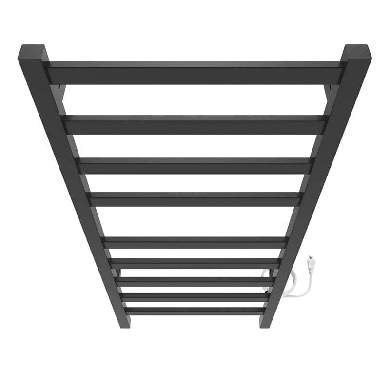 Kontour Square 18 X 40 Inch Towel Warmer Matte Black Plug-in Top View