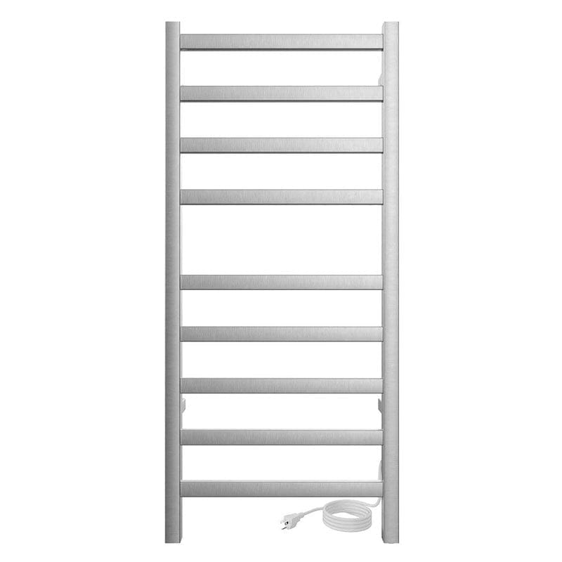Kontour Square 18 X 40 Towel Warmer Brush Nickel Plug-in Front View