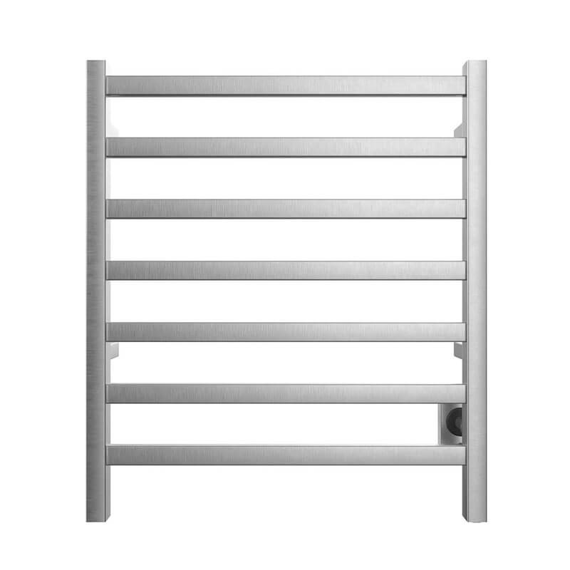 Kontour Square 24 X 27 Towel Warmer Brushed Nickel Hardwired Front View