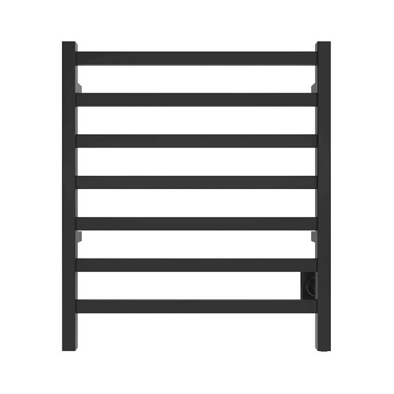 Kontour Square 24 X 27 Towel Warmer Matte Black Hardwired Front View