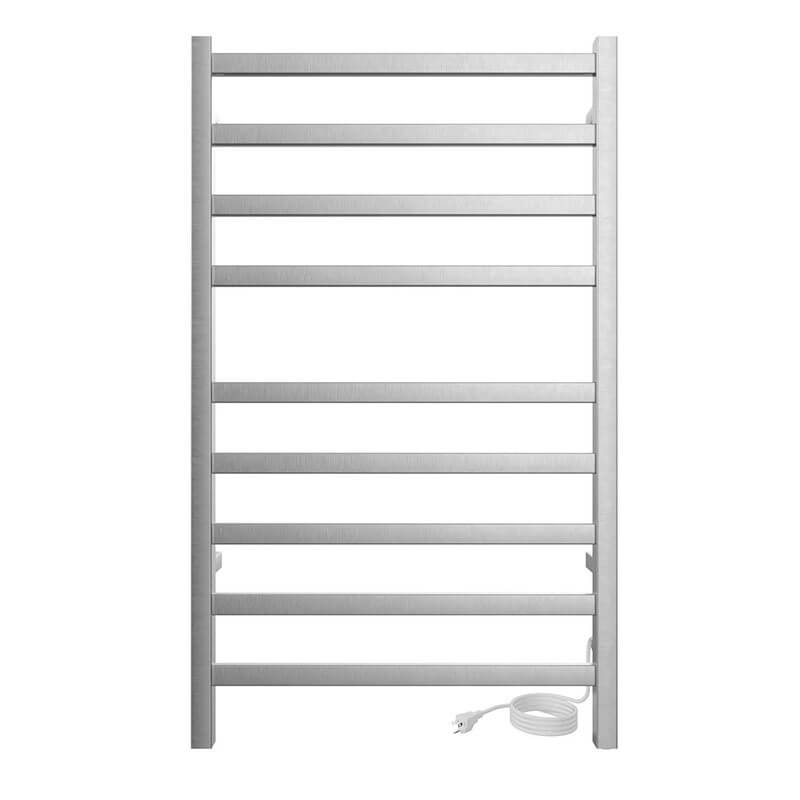 Kontour Square 24 x 40 Towel Warmer Warmer Brushed Nickel Plug-in Front View