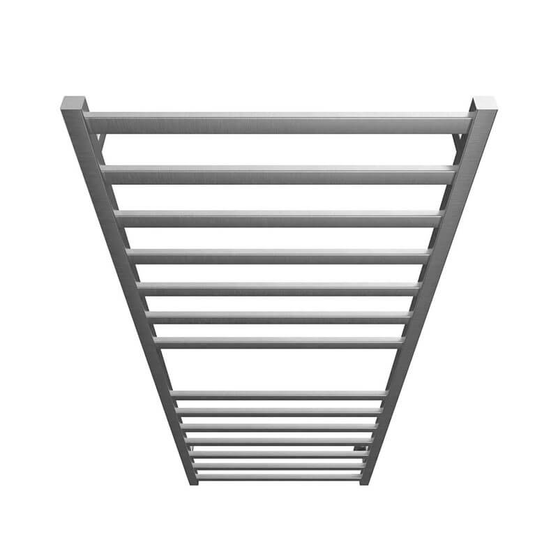 Kontour Square 24 X 60 Towel Warmer Brushed Nickel Hardwired Top View