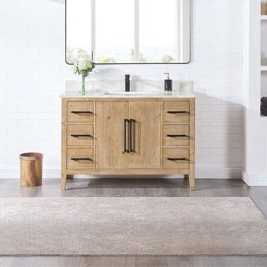 Laurel 48" Single Bathroom Vanity with Top Weathered Fir Front View