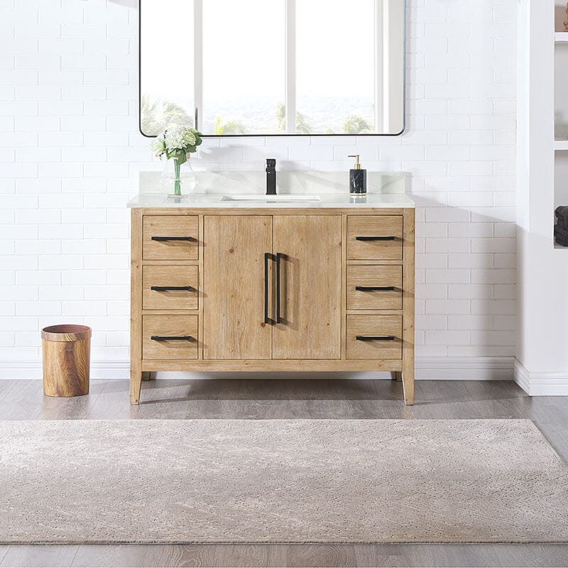 Laurel 48" Single Bathroom Vanity with Top Weathered Fir Front View