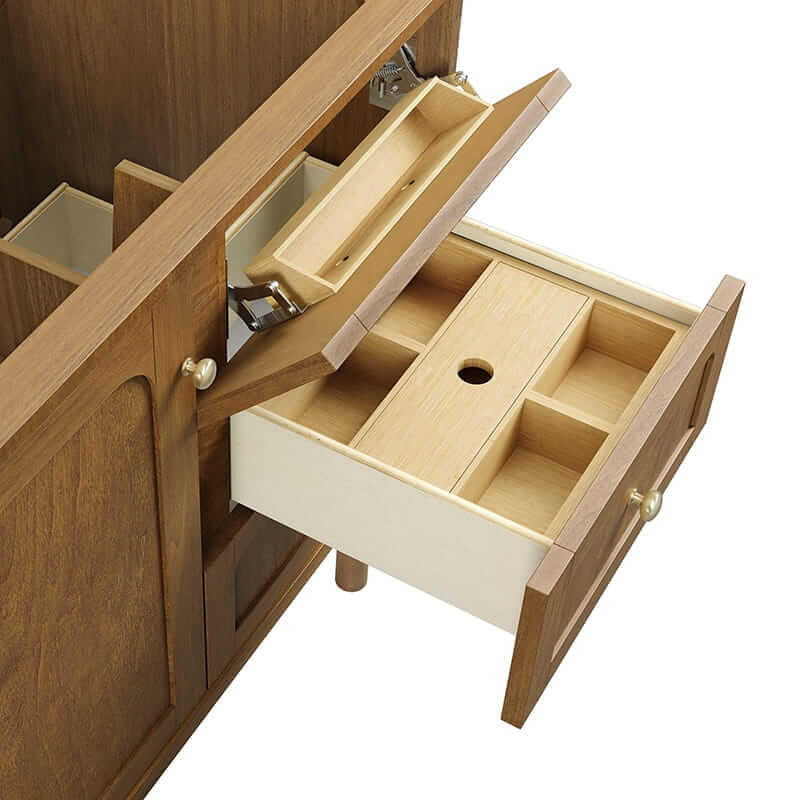 Laurent 36" Single Vanity in Honey Oak Feature English Dovetail Joinery