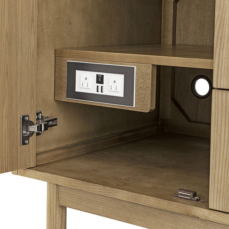 Laurent 36 Single Vanity Light Natural Oak Integrated Outlet With Usb Ports
