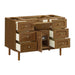 Laurent 48 Inch Single Vanity in Honey Oak Corner View Open Door Freestanding
