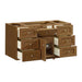 Laurent 48" Single Vanity in Honey Oak Corner View Open Door Floating