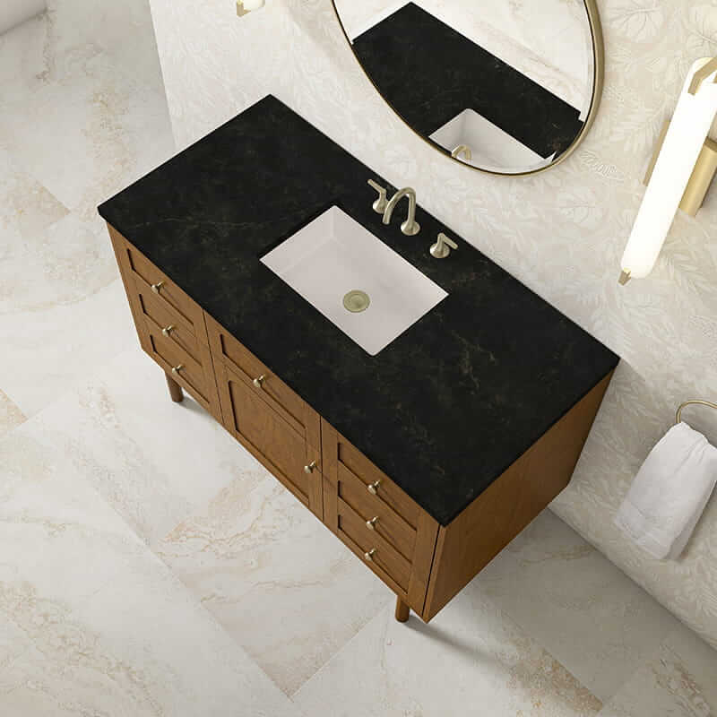 Laurent 48" Single Vanity in Honey Oak With Phantome Eclos Top