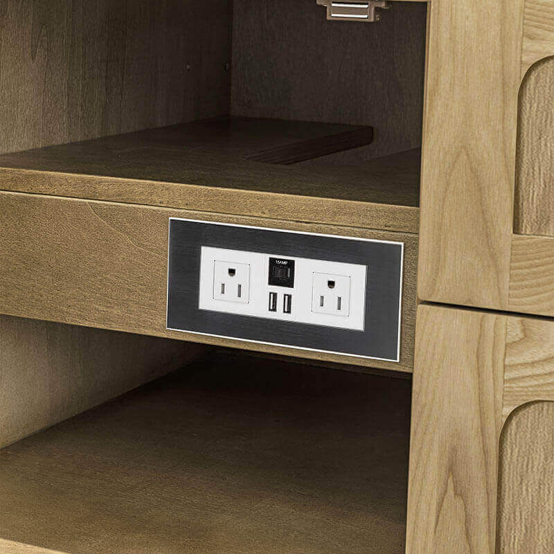 Laurent 48 Single Vanity Light Natural Oak Integrated Outlet With Usb Ports